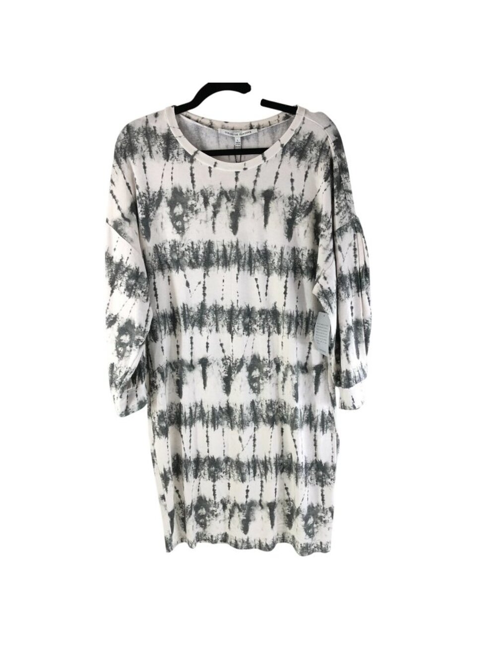 Collective Concepts Shift T Shirt Dress Pullover Tie Dye Gray White Size L